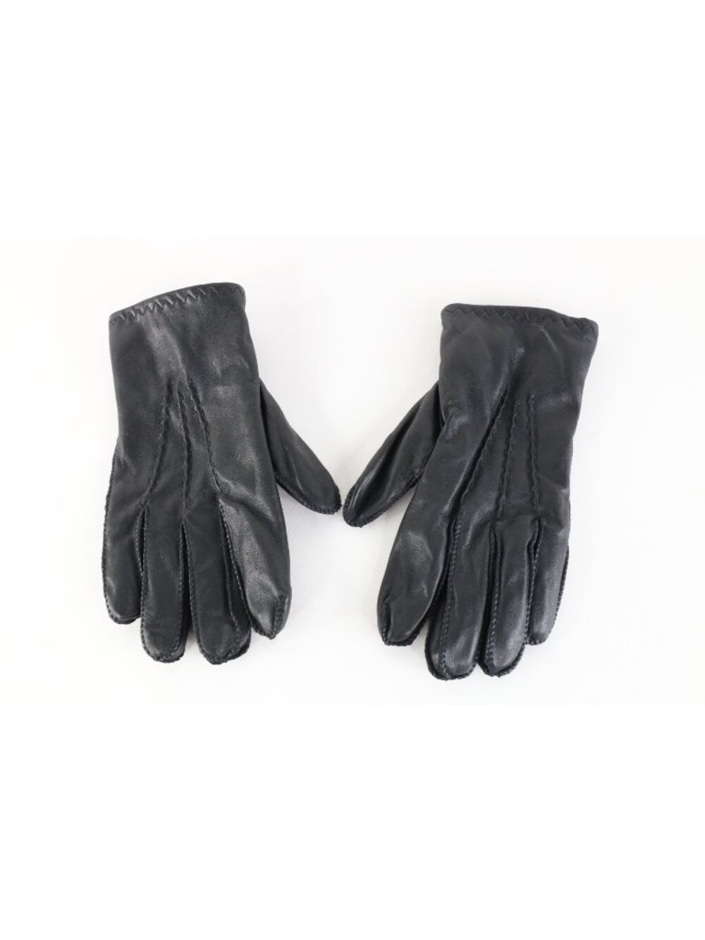 Vintage Streetwear Mens Large Fleece Lined Soft Leather Driving Gloves Black